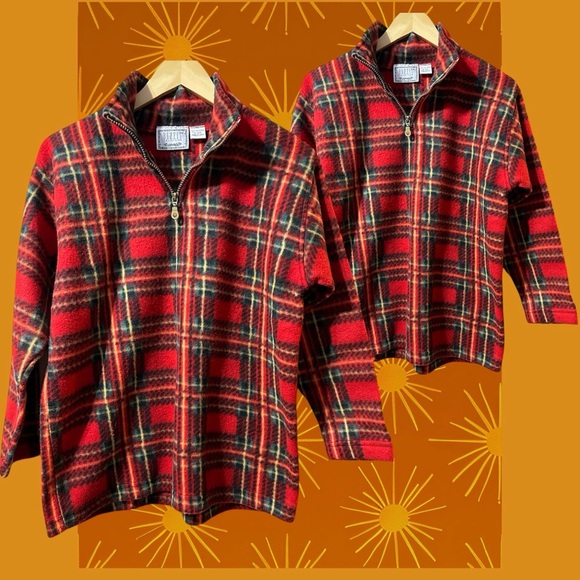 BIZZIT Collection Plaid 100% Polyester red sweater Size P/S - Picture 2 of 15